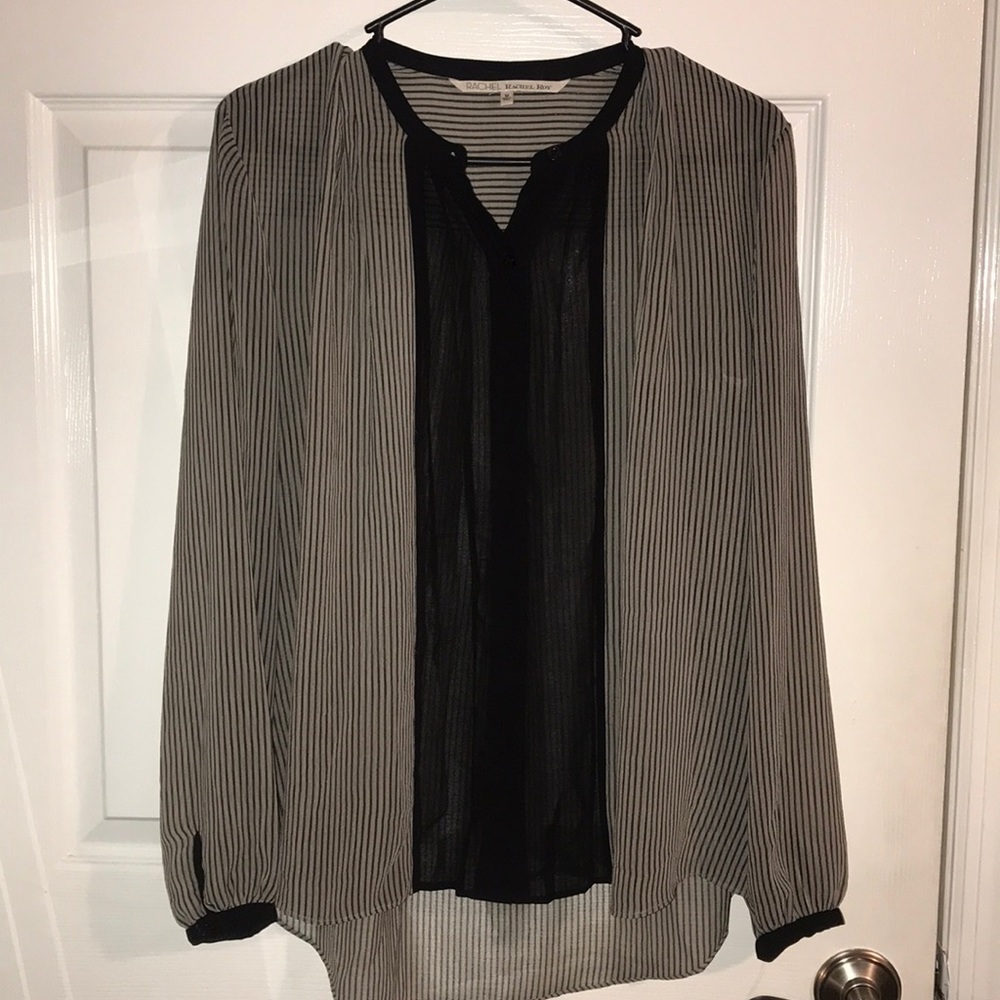RACHEL Rachel Roy Black Striped Blouse